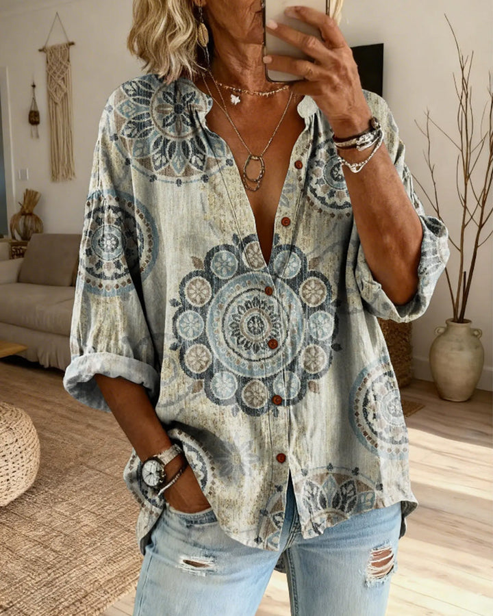 Nirita - Mandala Print Long Sleeve Shirt