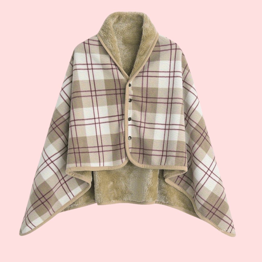 Emilette - Winter Plaid Wearable Blanket Shawl