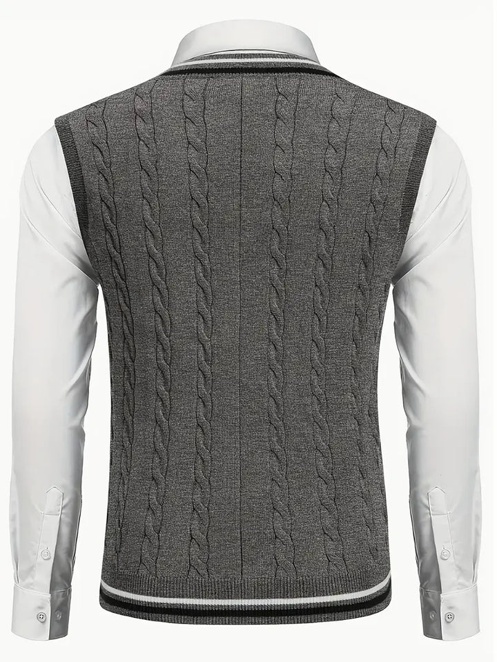 Duane - Sleeveless V Neck Knitted Sweater
