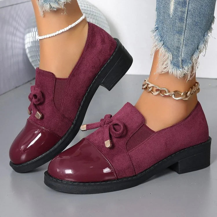 Azahra - Elegant Slip-On Loafers With Bow
