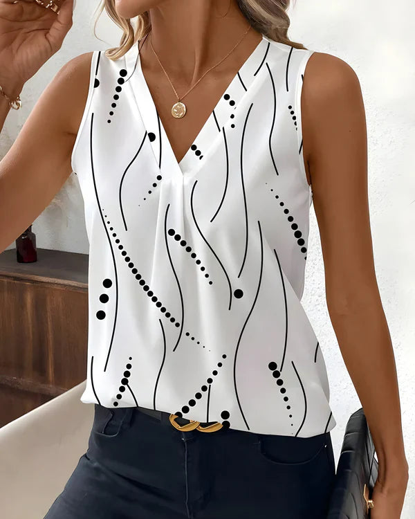 Thea - Sleeveless Blouse With V Neck