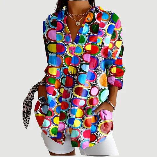 Maja - Blouse With Colorful Design