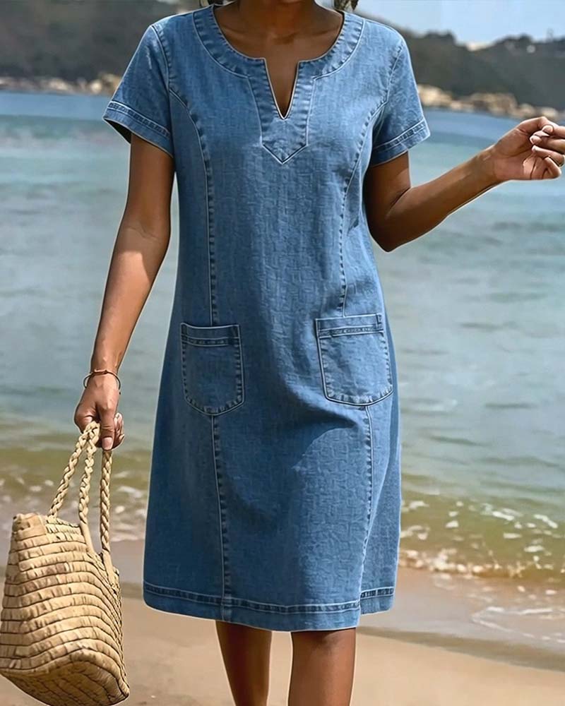 Kailee - Short Sleeve Dress With Pockets
