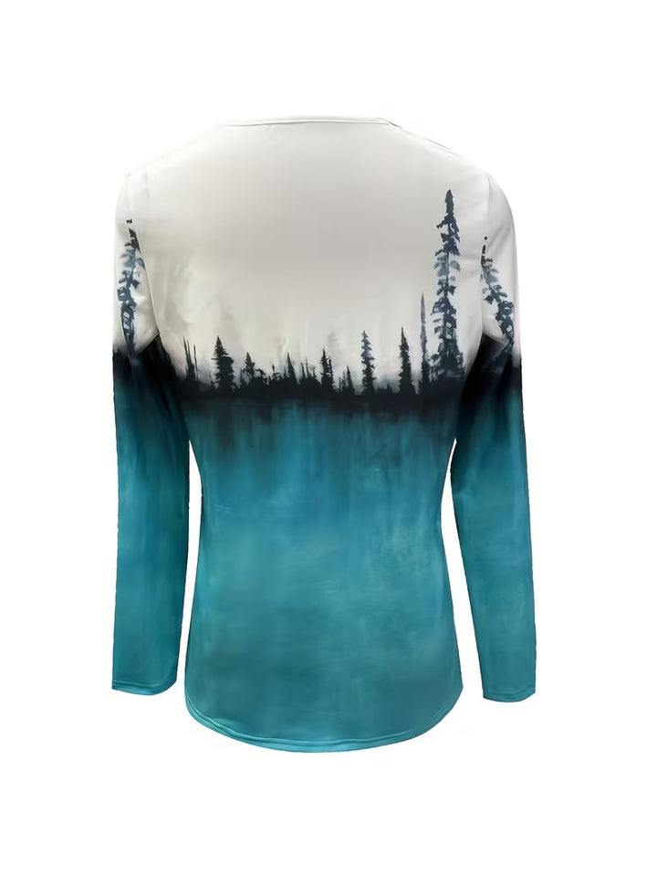 Vega - Forest Print Long Sleeve Top