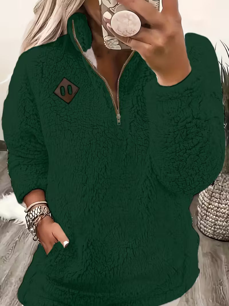 Humera - Elegant Long Sleeve Zip Up Jacket