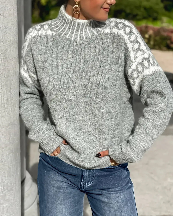 Tressia - Turtle Neck Knitted Sweater