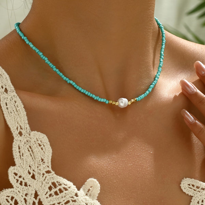 Araya - Turquoise and Pearl Necklace