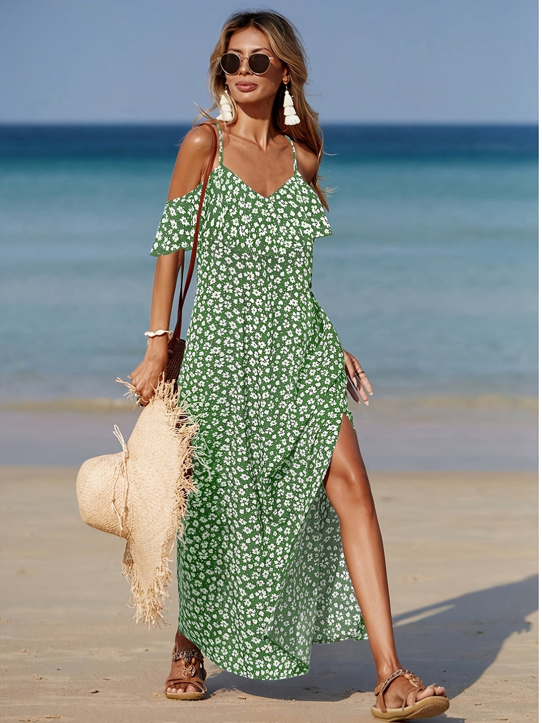 Consuelo - Off Shoulder Dress With Floral Print