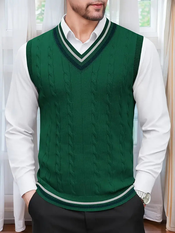Duane - Sleeveless V Neck Knitted Sweater