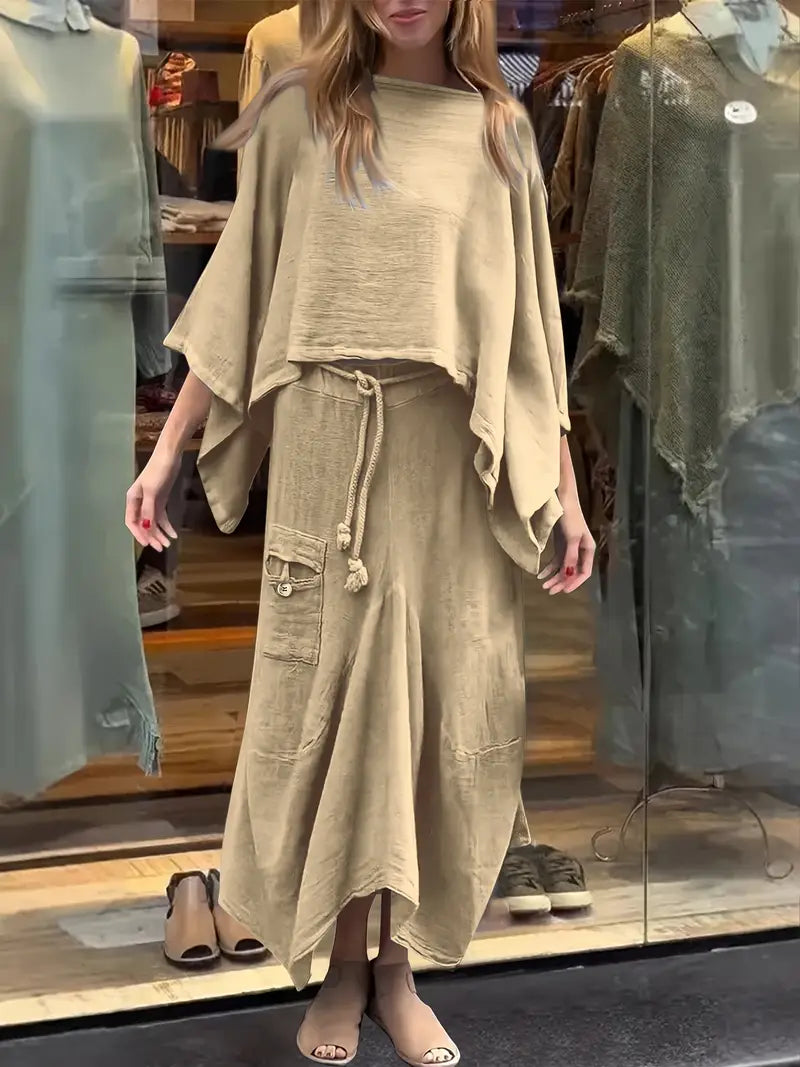 Phonsen - Premium Top And Skirt Set