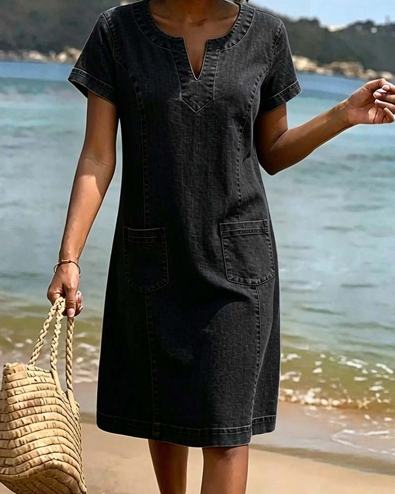 Kailee - Short Sleeve Dress With Pockets