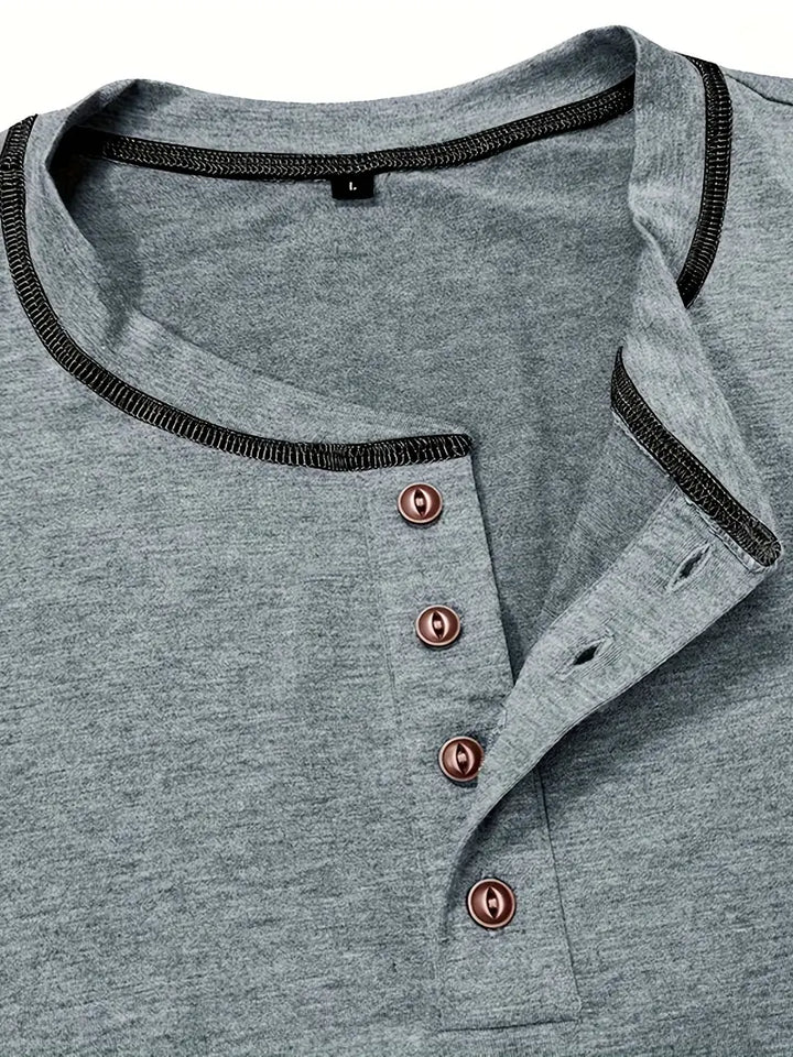 Orazio - Short Sleeve T Shirt With Button