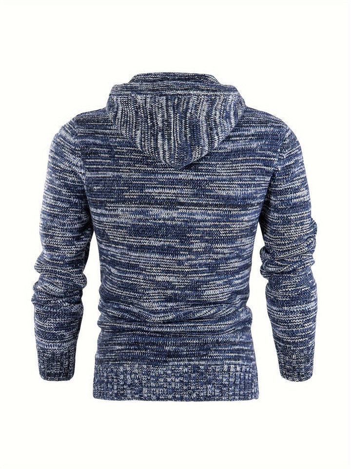 Damiaan - Casual Long Sleeve Knitted Hoodie