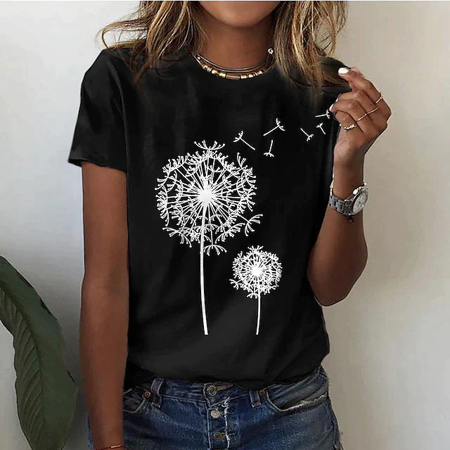 Rafaela - Stylish T Shirt With Dandelion Print