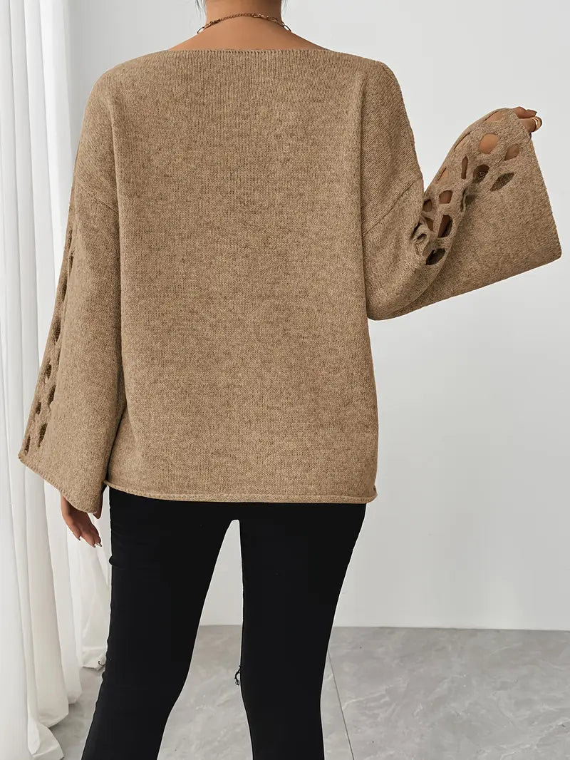 Lanola - Casual Bell Sleeve Sweater