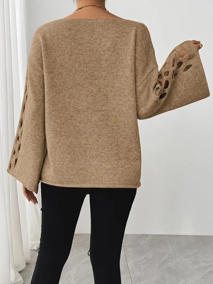 Lanola - Casual Bell Sleeve Sweater