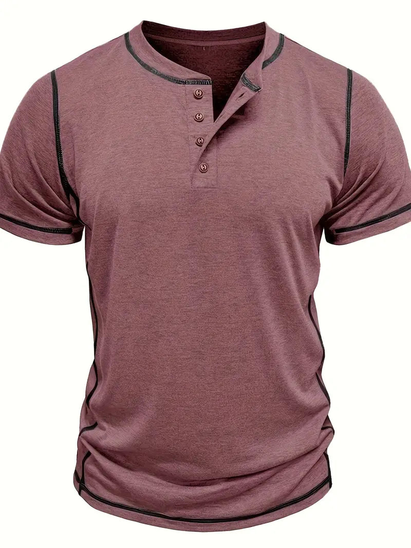 Orazio - Short Sleeve T Shirt With Button