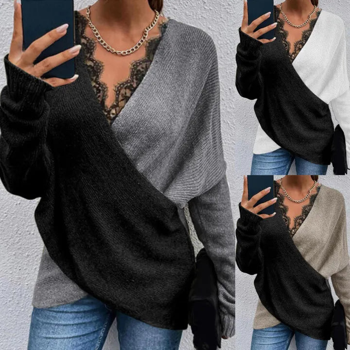 Keira - Long Sleeve V-Neck Wrap Sweater