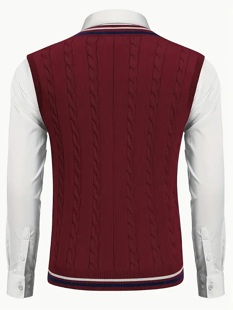 Duane - Sleeveless V Neck Knitted Sweater