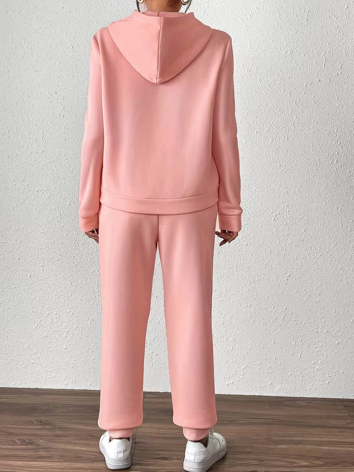 Kiarora - Pearl-Embellished Hooded Two-Piece Set