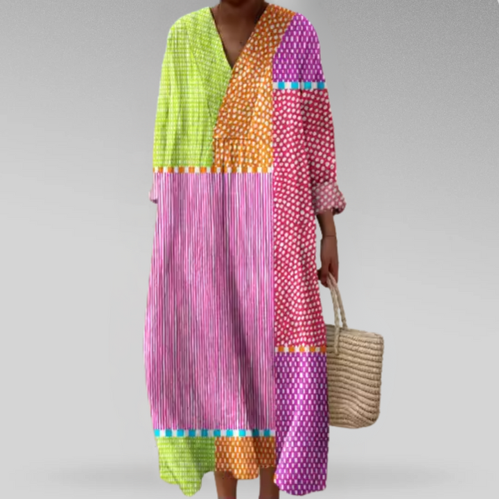 Emiliana - Elegant Long Sleeve Printed Dress