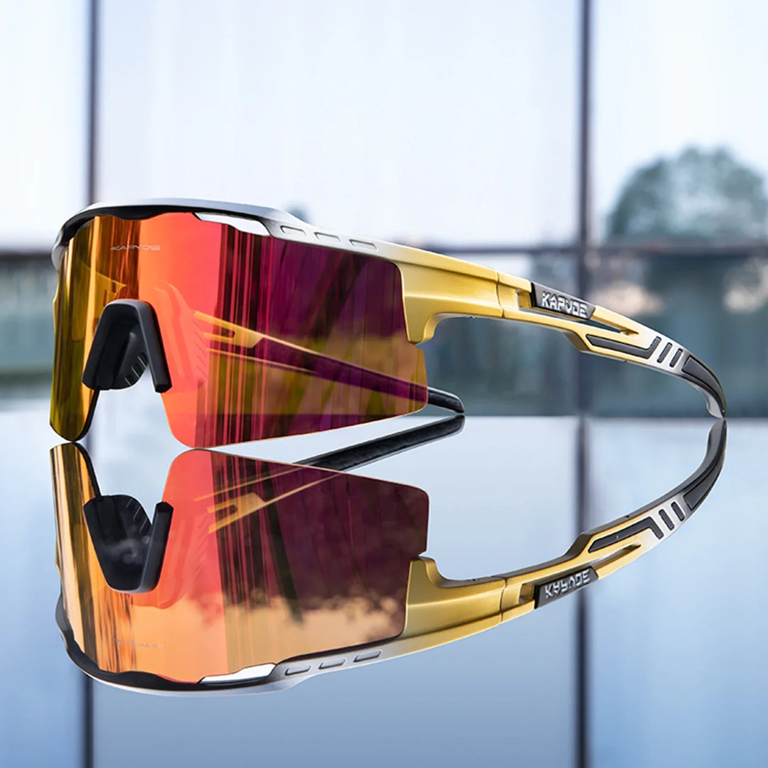 Cahybeam - Mirrored Wraparound Cycling Sunglasses