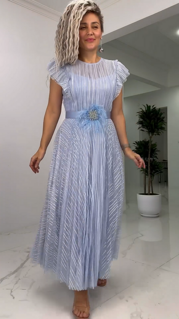 Naysha - Elegant Silk Chiffon Dress