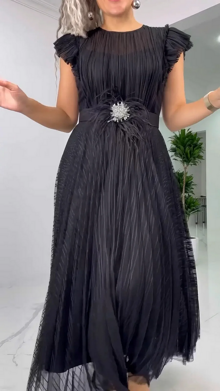 Naysha - Elegant Silk Chiffon Dress