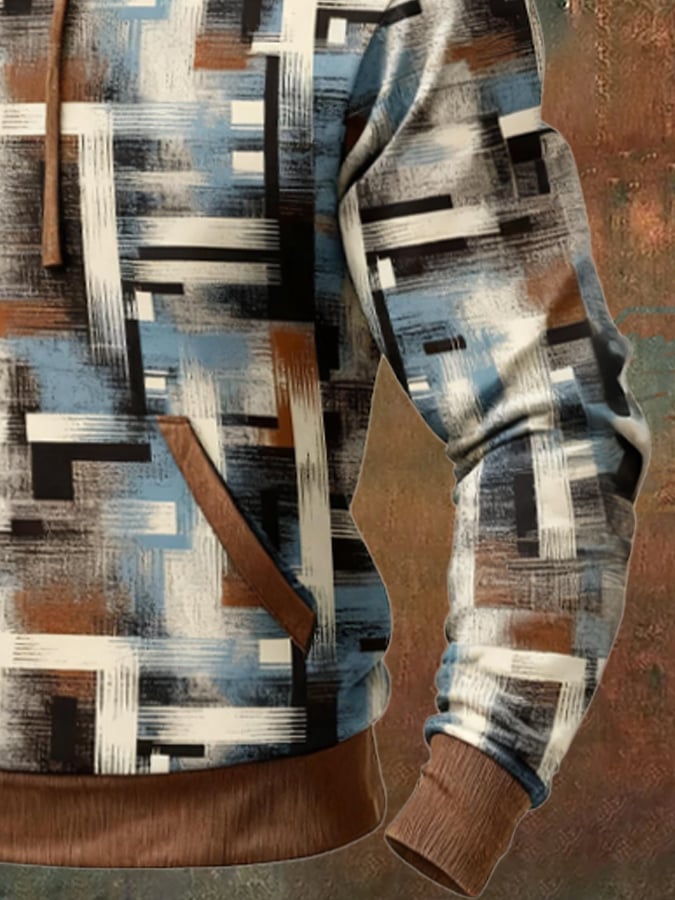 Sodhi - Retro Style Sweatshirt With Color Block Print