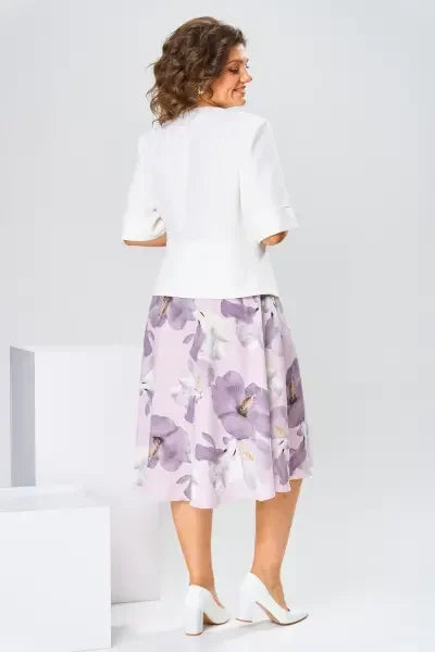 Barnes - Floral Print Midi Dress With Jacket