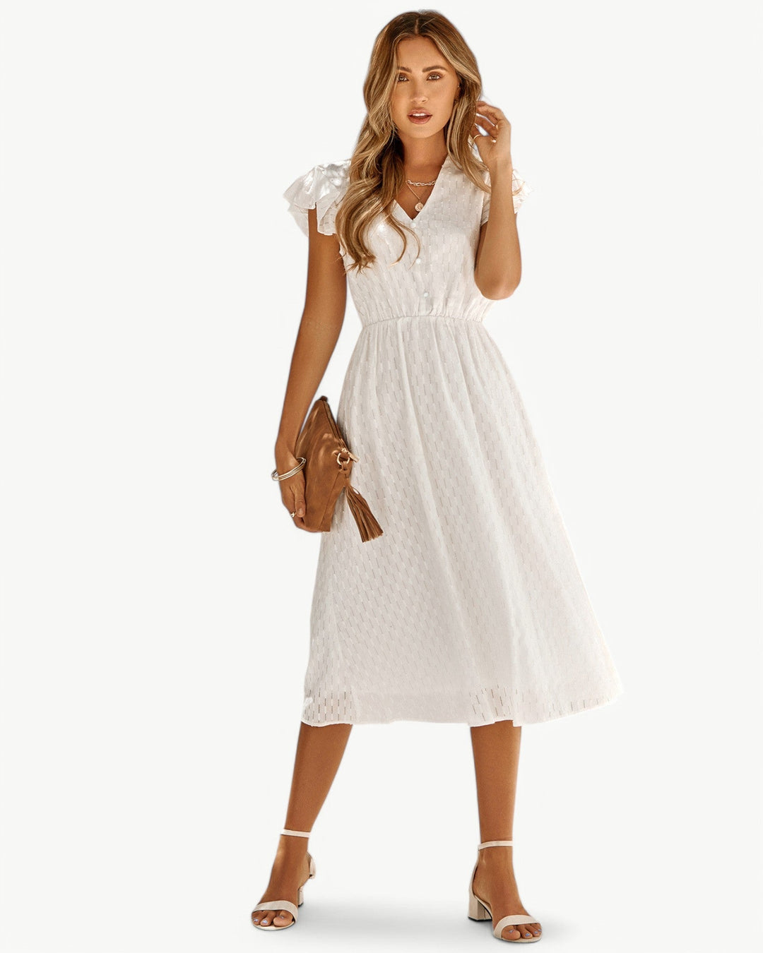 Julieta - Midi Dress With Ruffle Sleeve