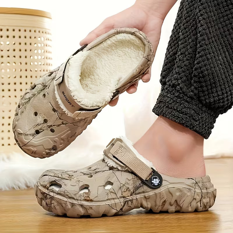 Fluxshield - Fleece Lined Camouflage Clogs with Adjustable Straps