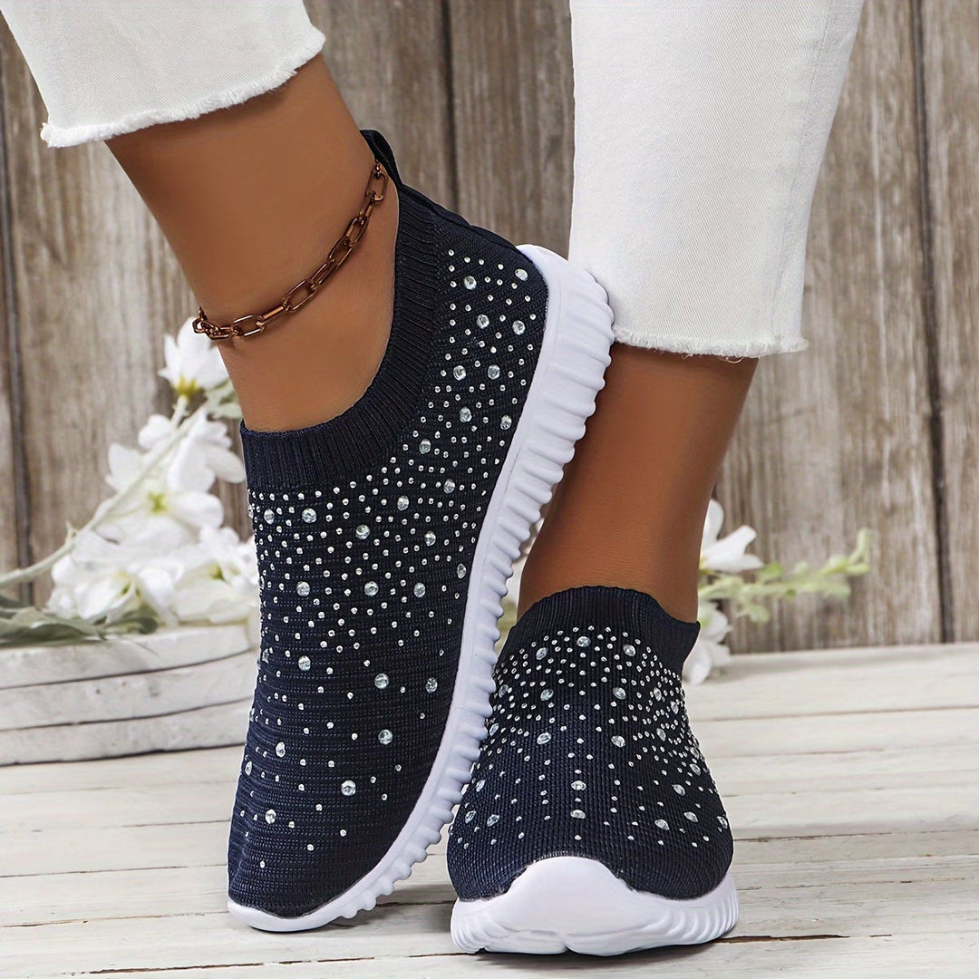 Noveuuya - Comfortable Sneaker With Rhinestone