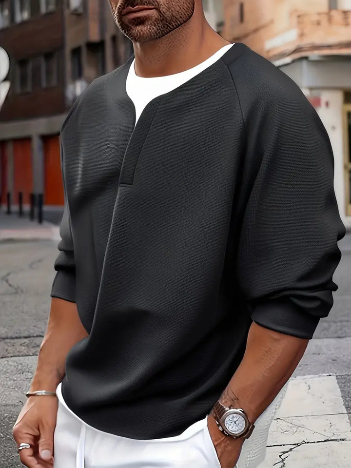 Brogan - Relaxed Fit Long-Sleeve Henley Shirt