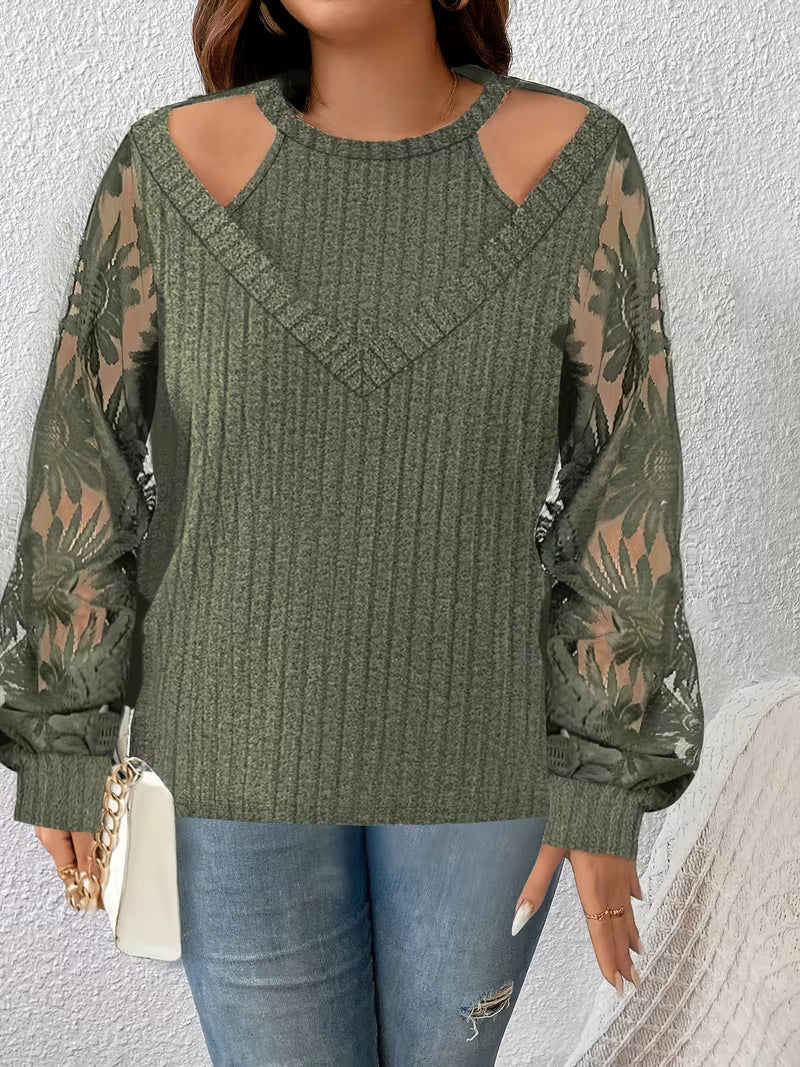 Suchinda - Double-Layer Lace-Up Long Sleeve T-Shirt