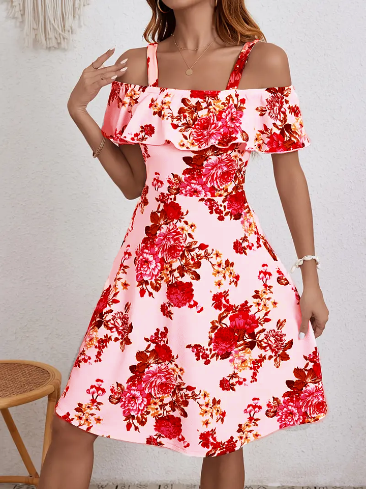 Rosanne - Elegant Floral Print Dress