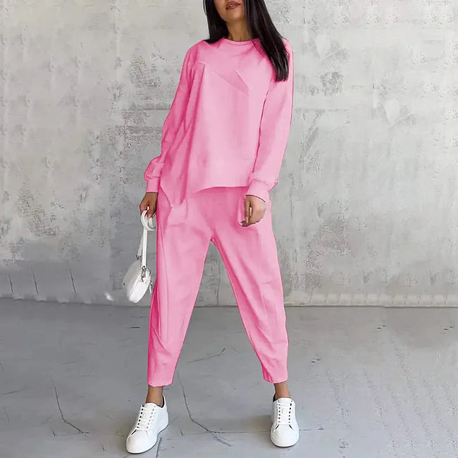 Velea - Casual Long Sleeve Sweatshirt and Jogger Set
