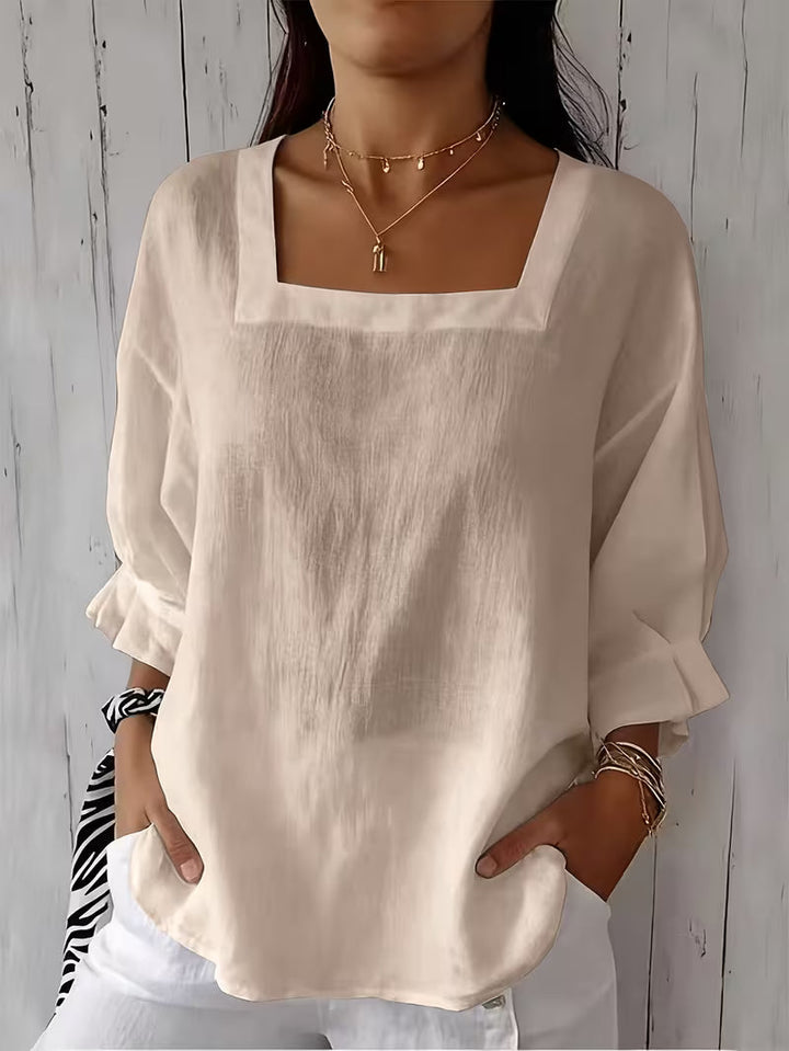 Alvessa - Square Neck Long Sleeve Blouse