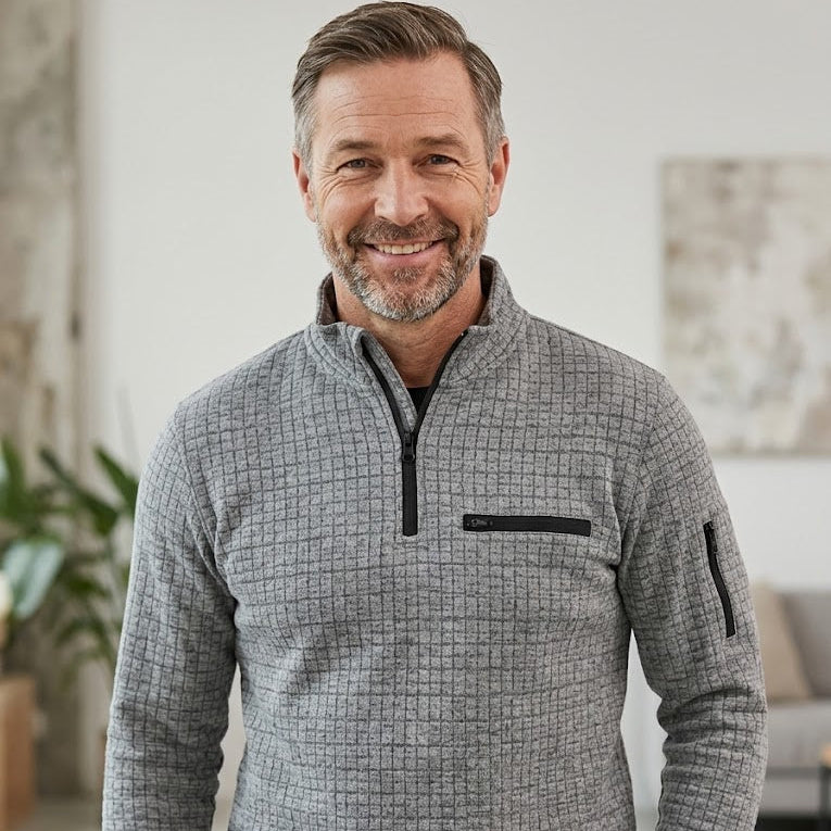 Torgaroc-Textured Quarter Zip Sweater