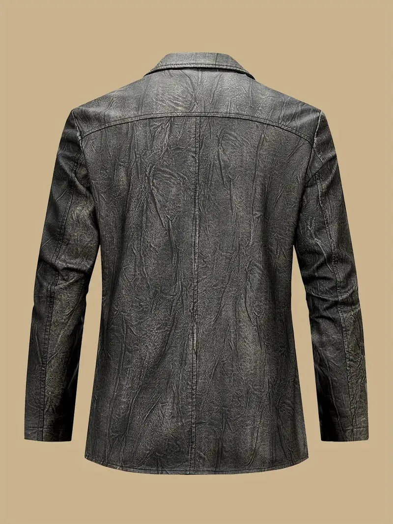 Julien - Leather Jacket With Locomotive Collar