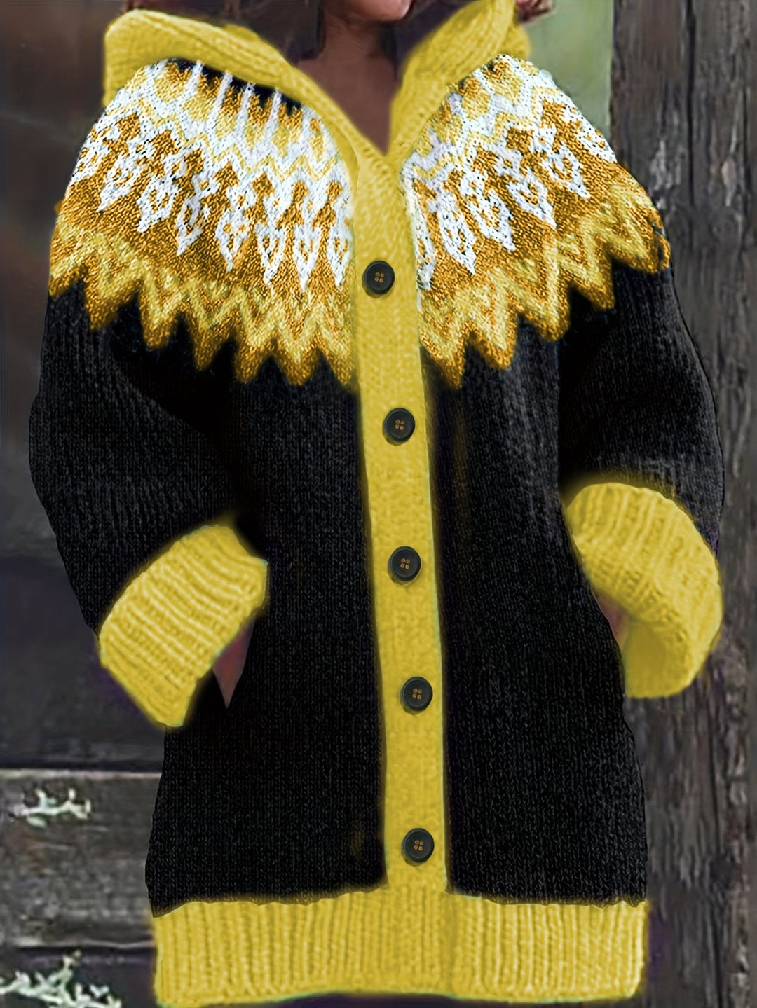 Peneeuva - Elegant Long Sleeve Winter Hooded Sweater