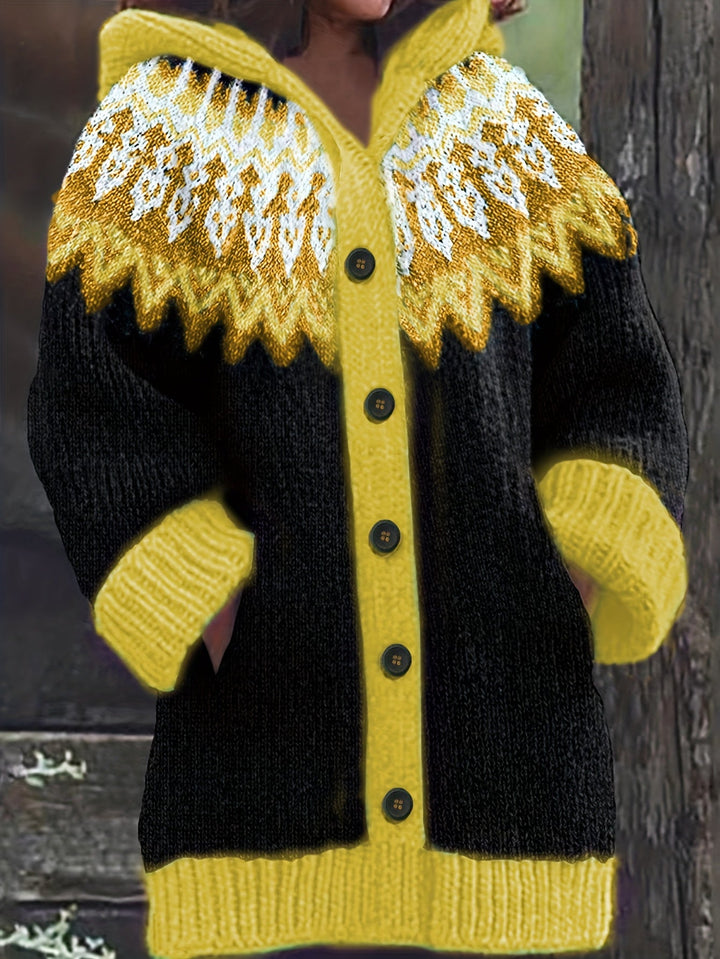 Peneeuva - Elegant Long Sleeve Winter Hooded Sweater