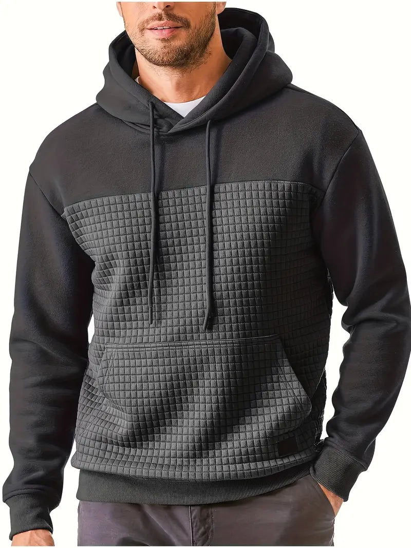 Dashiell - Textured Grid Hooded Sweatshirt