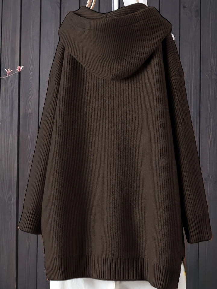 Genivee - Casual Long Sleeve Knitted Hoodie