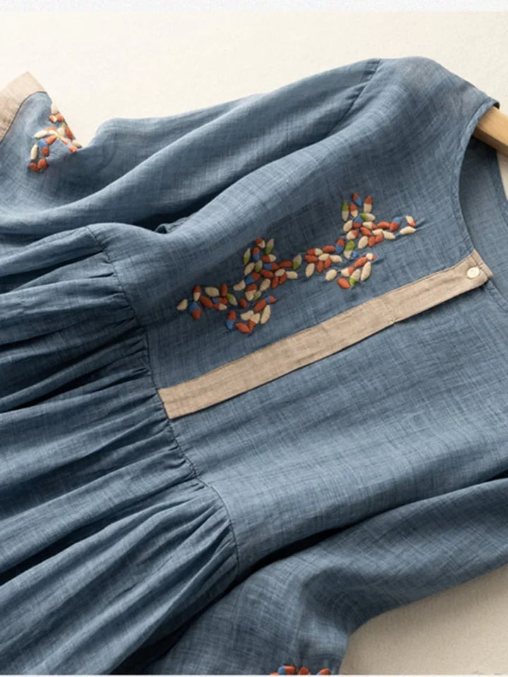 Ruth - Cotton And Linen Embroidered Dress