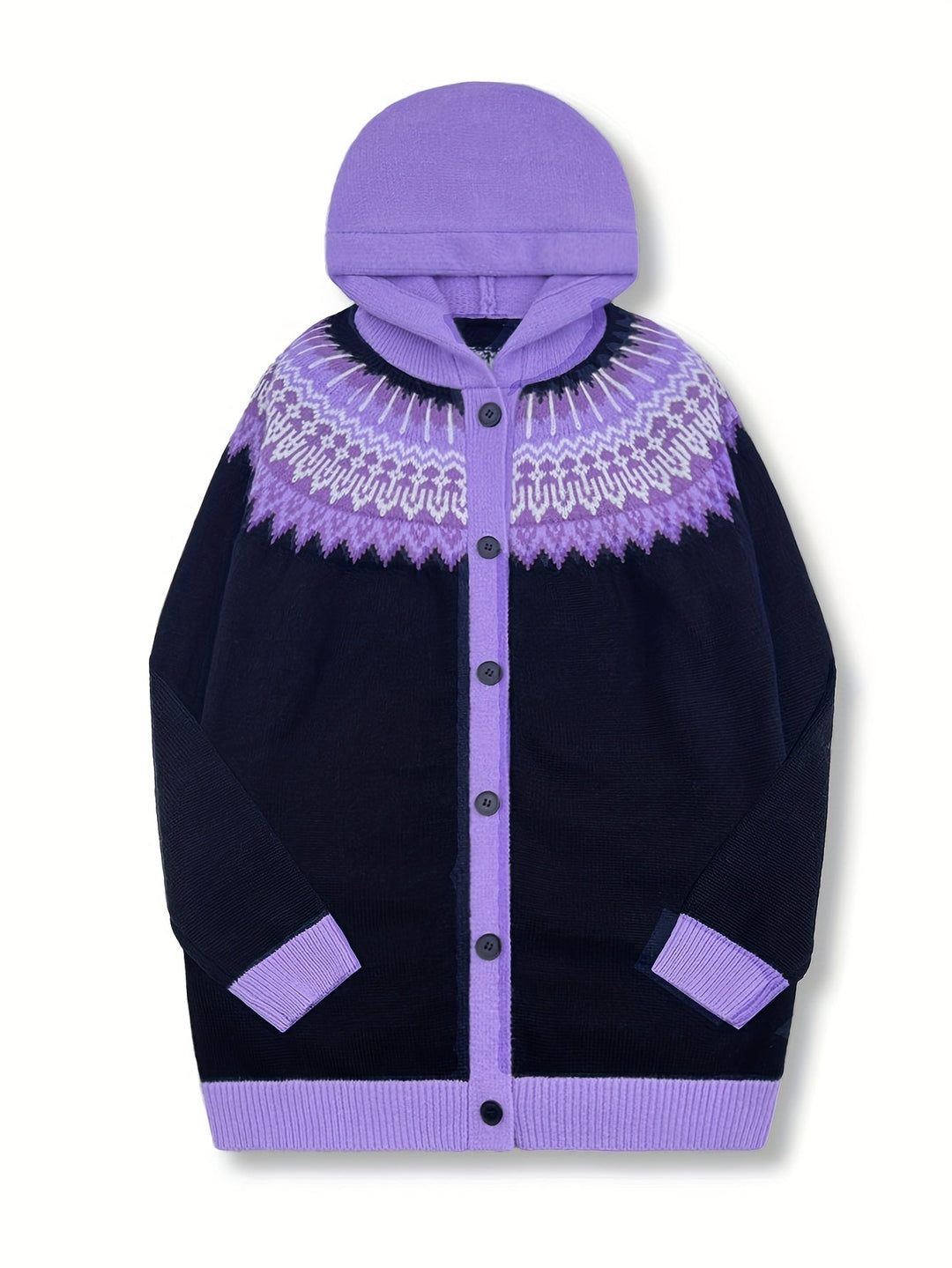 Peneeuva - Elegant Long Sleeve Winter Hooded Sweater