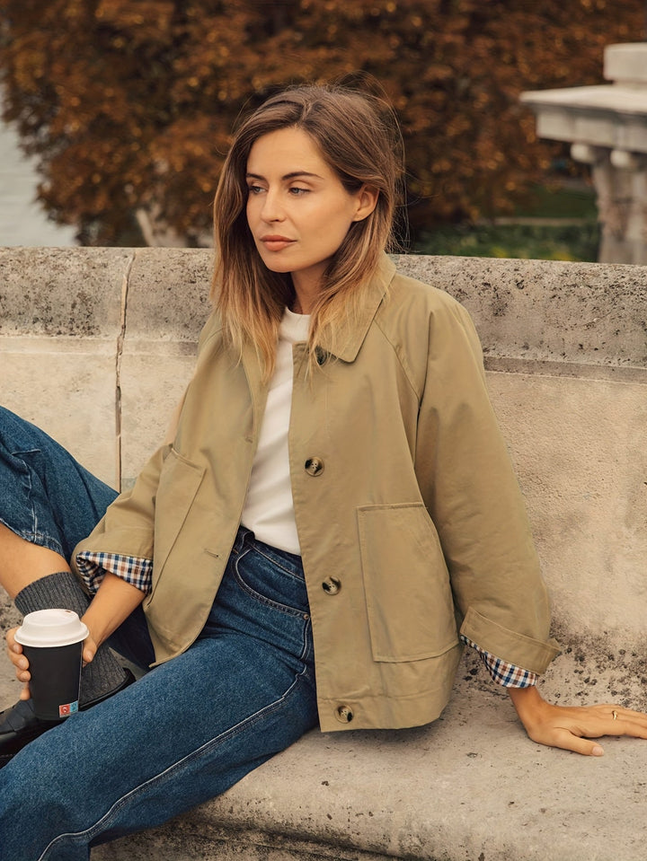 Gwenina - Plaid Single-Breasted Jacket