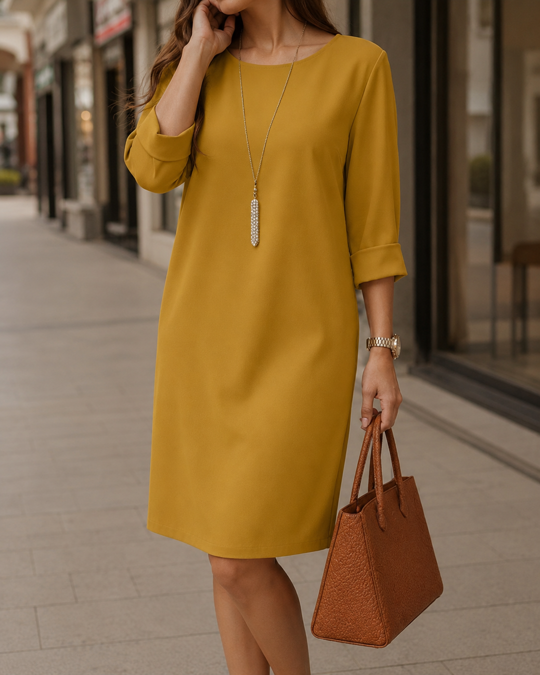 Novis - Round-Neck Shift Dress With Pockets