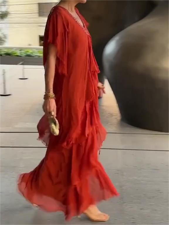 Carlijn - Elegant V-Neck Maxi Dress