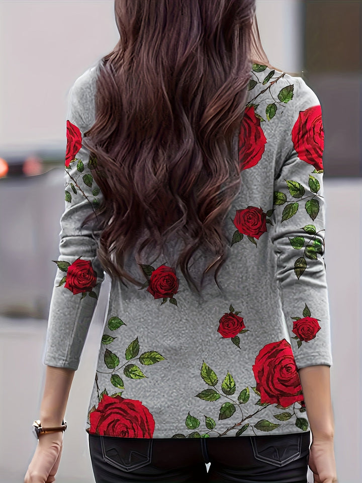 Fayeandra - Printed Mock Neck Top With Pleated Detail